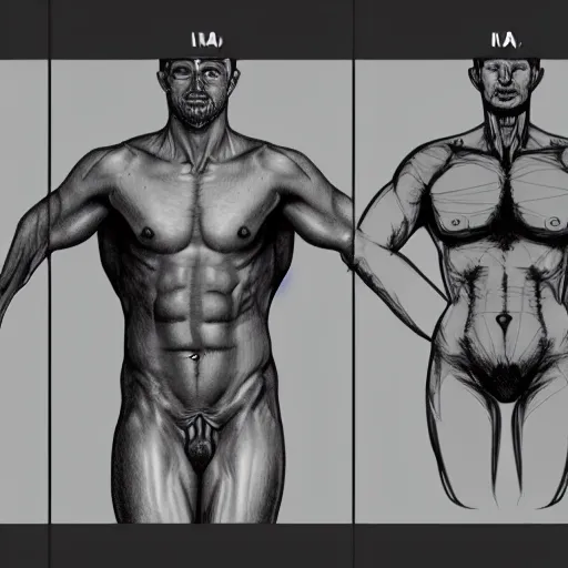 Image similar to female vs male torso anatomy for artists
