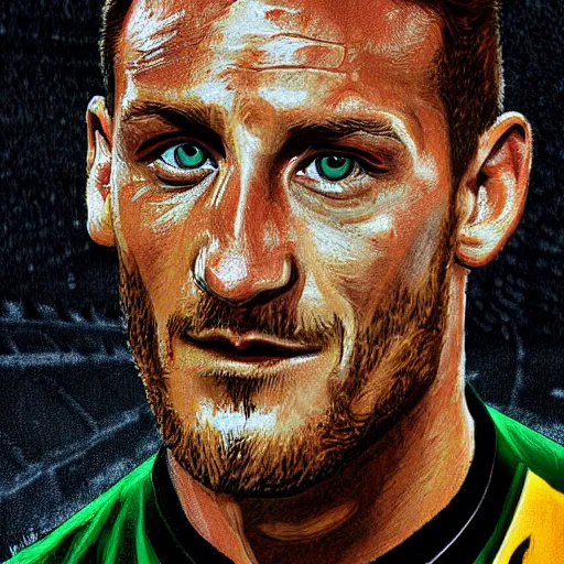 Prompt: totti italia, digital art