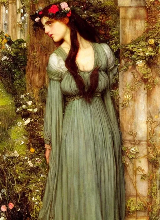 Prompt: a beautiful painting of persephone by john everett millais and dante gabriel rossetti and john collier and john william waterhouse, preraphaelite, detailed, trending on artstation, hd, masterpiece