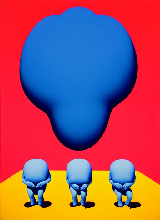 Image similar to inflated men by shusei nagaoka, kaws, david rudnick, airbrush on canvas, pastell colours, cell shaded, 8 k,