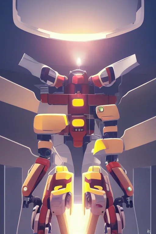 Image similar to metabots medabots medarotto medarot robot minimalist comics, behance hd by jesper ejsing, by rhads, makoto shinkai and lois van baarle, ilya kuvshinov, rossdraws global illumination ray tracing hdr radiating a glowing aura