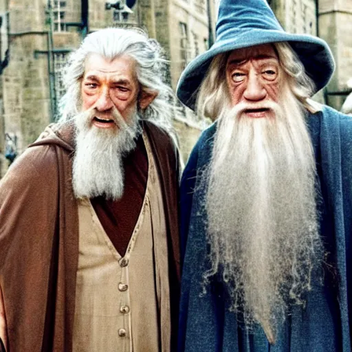 harry potter and gandalf riding a tandem bicycle | Stable Diffusion ...