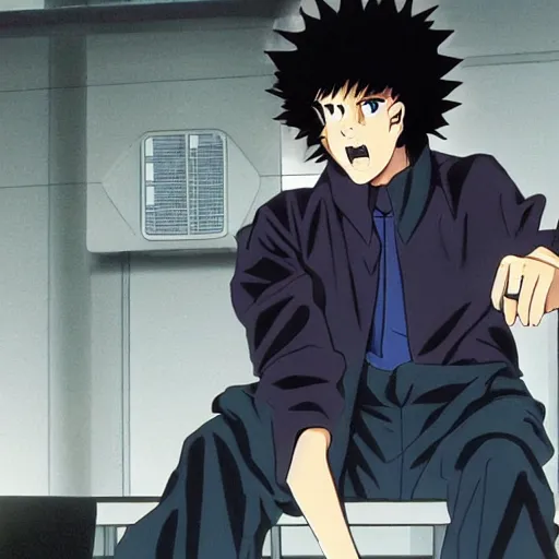 Prompt: spike spiegel wearing techwear, anime