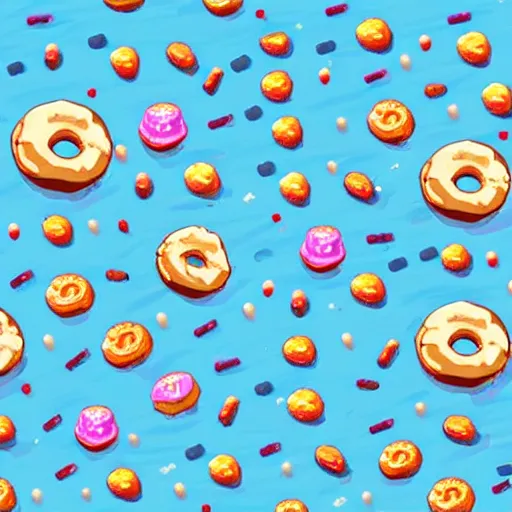 Prompt: raining donuts on a city in a studio ghibli animation