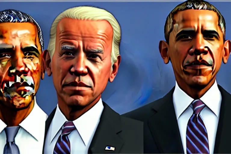 Image similar to obama and joe biden in gta v, detailed