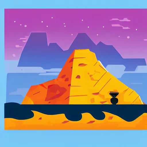 Image similar to the rock in the style of kurzgesagt