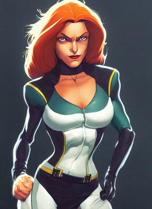 Image similar to very detailed masterpiece painting of rogue from x - men : the animated series ( 1 9 9 2 ), portrait, artstation, concept art by greg rutkowski