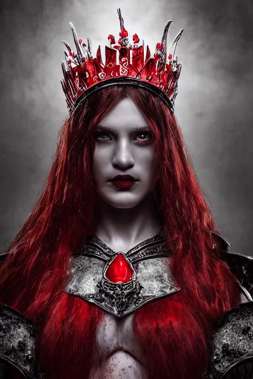 Prompt: the blood crown queen wear the scarlet armor, cinematic lighting, various refining methods, micro macro autofocus, ultra definition, award winning photo
