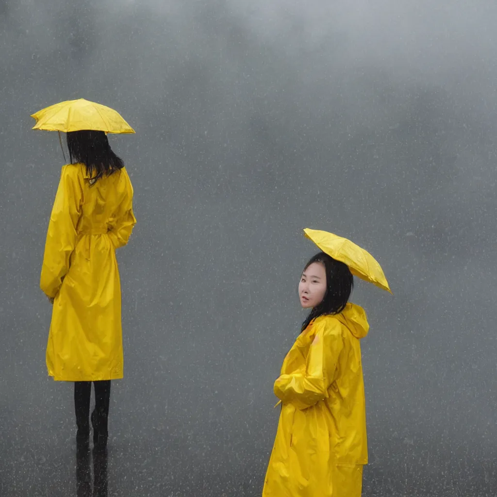 Girl in hot sale yellow coat