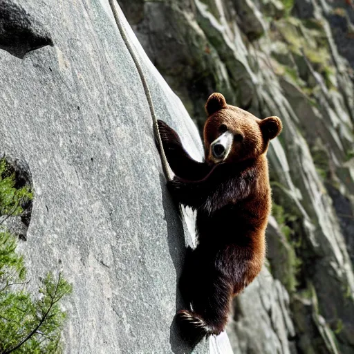 Image similar to photo of a bear rock climbing