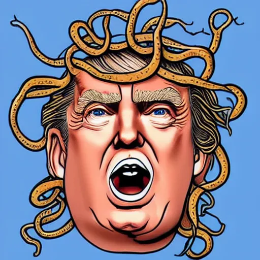 Image similar to donald trump as medusa