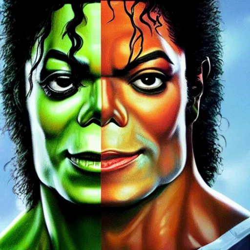 Image similar to a photo of michael jackson as the incredible hulk, hyperdetailed, artstation, digital art, photorealism, accurate, 8k,