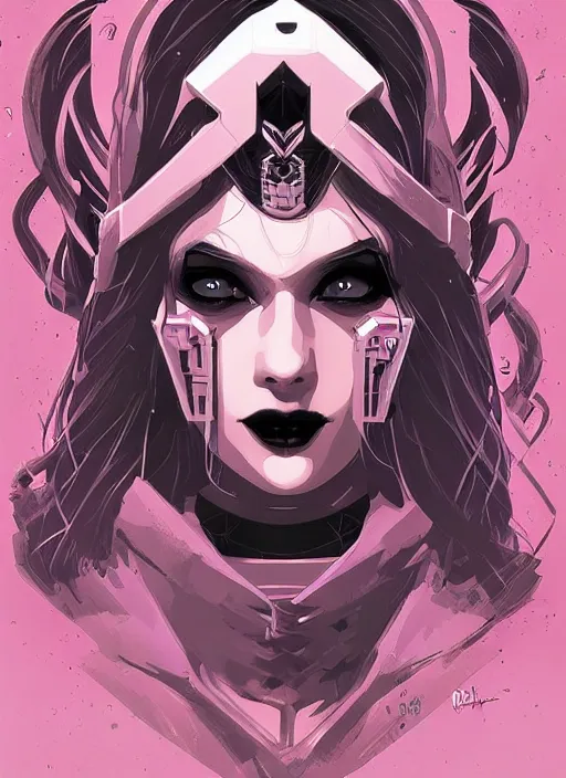 Image similar to portrait of beautifull goth maiden, cute face. warhammer, cyberpunk, artstation, art by petros afshar, tom whalen, laurie greasley and greg rutkowski and ilya kuvshinov