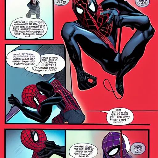 Image similar to miles morales learning how to swing on webs