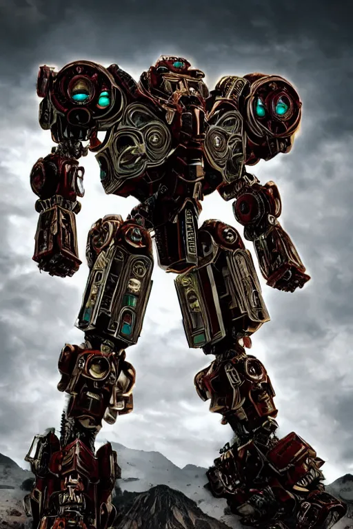 Image similar to cinematic still in machine - warrior - 2, intricate ornate humanoid mecha warrior,