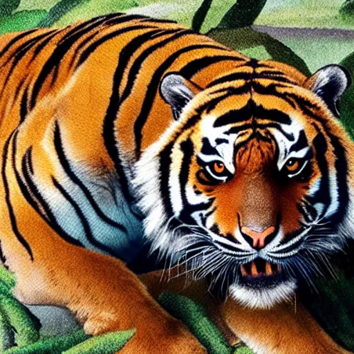 Prompt: a tiger with a turtle shellc