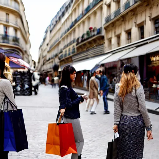 Image similar to women shoping in paris streets