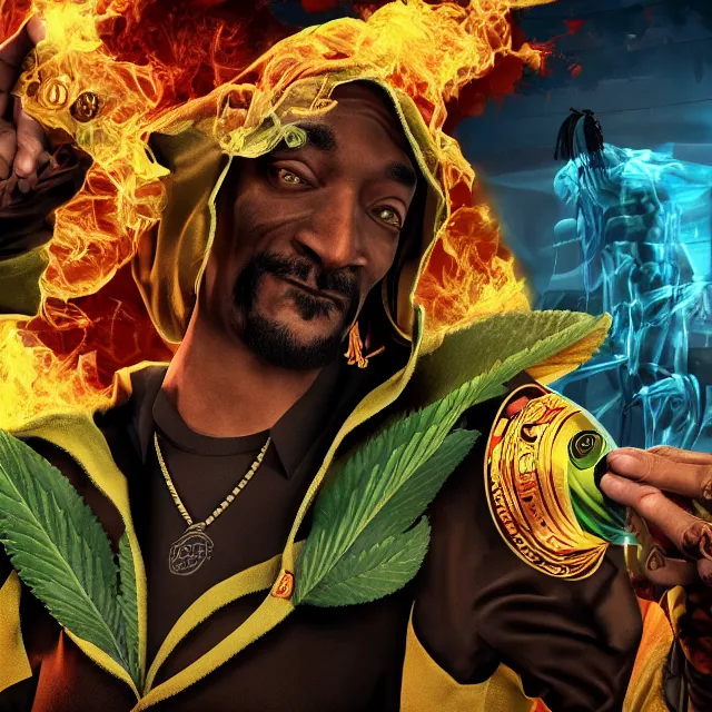 Prompt: snoop dogg cannabis in mortal kombat, character, videogame render, 4 k, artstation