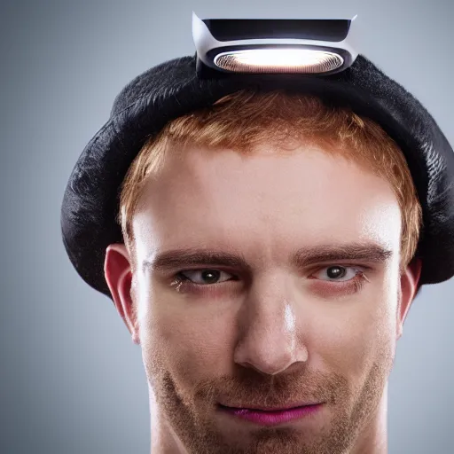 Image similar to man infused with TV on his head, detailed