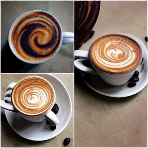 Image similar to spiral galaxy latte art