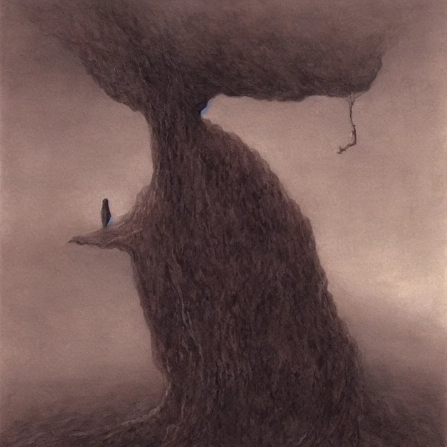 Image similar to false prophet by zdzislaw beksinski, color