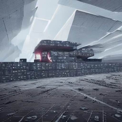 Image similar to Kazimierz Malewicz brutalist organic motherboard wall panel tile airport structure and digital billboard stars points cloud in the middle, unreal engine 5 lumen global illumination, keyshot, octane, artstation trending, ultra high detail, ultra realistic, cinematic, 8k, 16k, in style of zaha hadid, blade runner 2049 lighting color, in plastic, ultra high contrast, tilt shift,