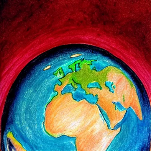 Prompt: the earth in drawing