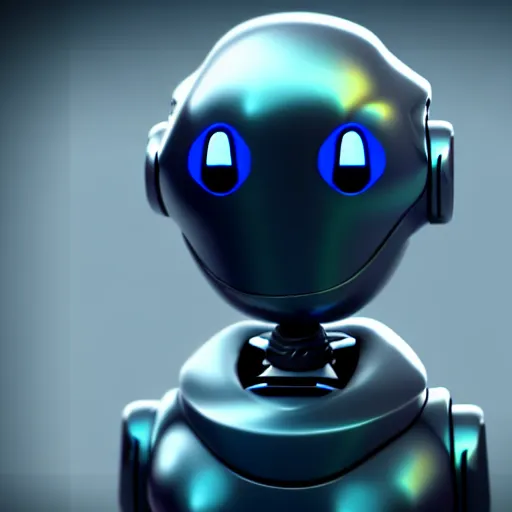 Image similar to a cute little robot. super realistic 8 k render of a dark hooded powerful elegant, cinematic composition