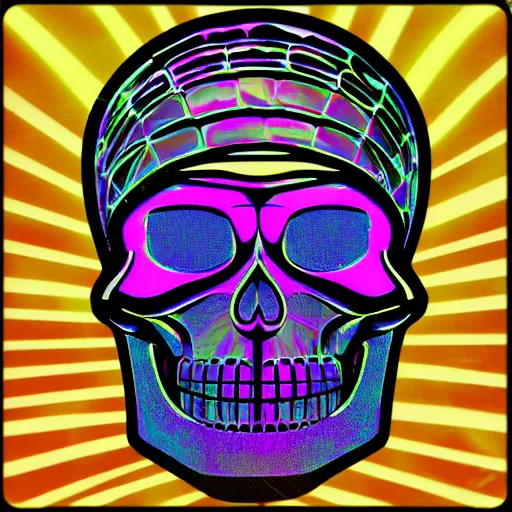 Image similar to Holographic skull with windows xp style and VHS effect