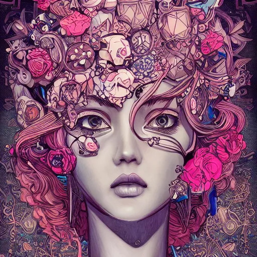 Prompt: the most incredibly beautiful and elegant woman, an ultrafine detailed illustration by james jean, final fantasy, intricate linework, bright colors, behance contest winner, vanitas, angular, altermodern, unreal engine 5 highly rendered, global illumination, radiant light, detailed and intricate environment