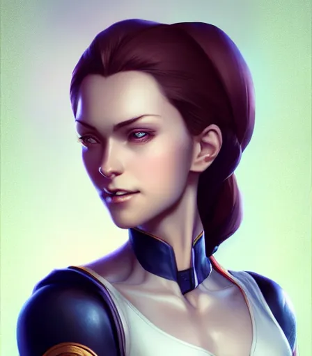 Image similar to beautiful portrait of a gorgeous personal trainer who looks like Lady Dimitrescu , character design by charlie bowater, ross tran, artgerm, and makoto shinkai, detailed, soft lighting, rendered in octane