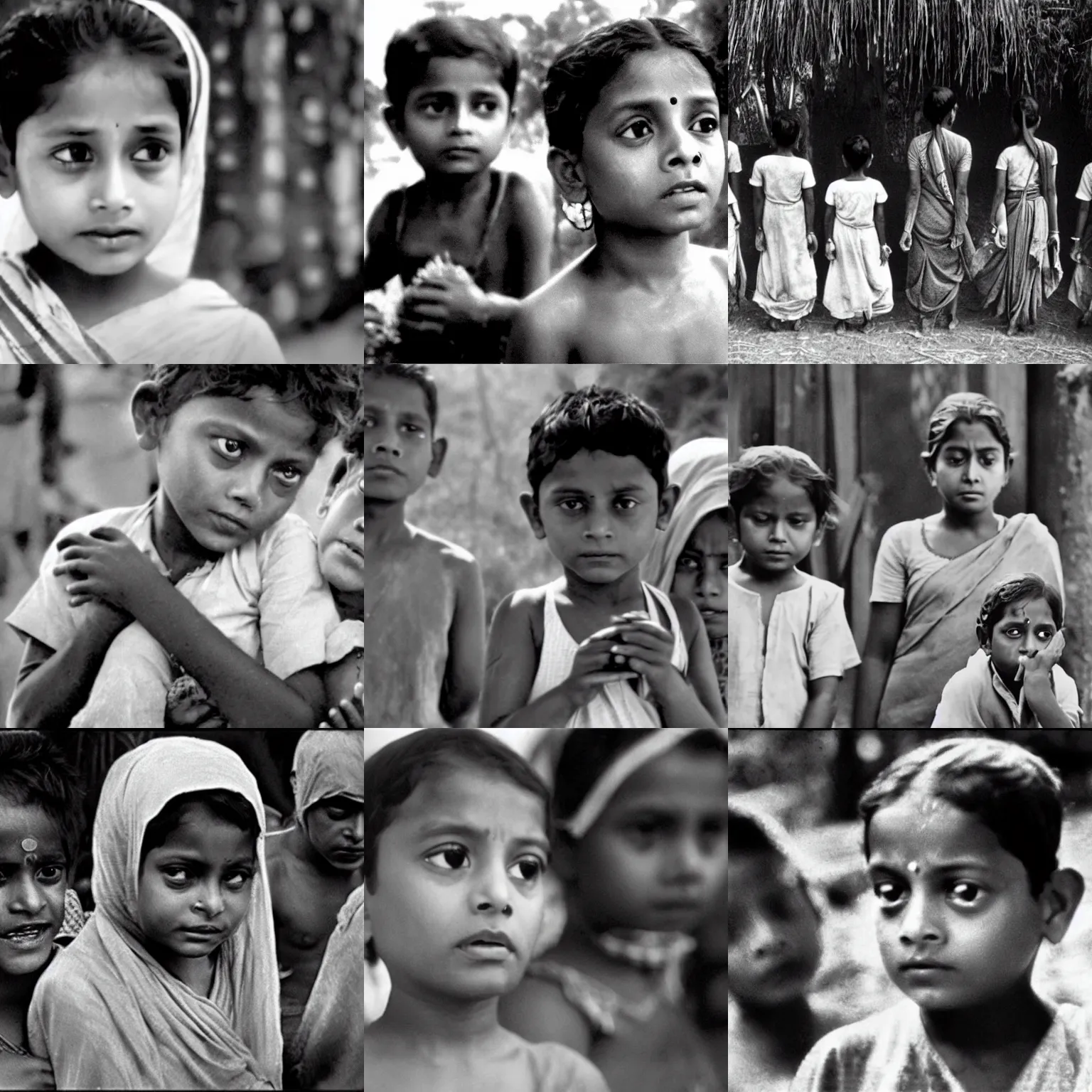 Prompt: a film still from pather panchali ( 1 9 5 5 )