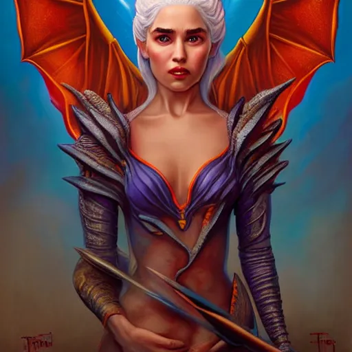 Image similar to fire flaming dragons daenerys targaryen portrait with dragons, Pixar style, by Tristan Eaton Stanley Artgerm and Tom Bagshaw.