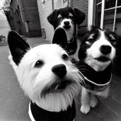 Image similar to dogs that look like the beatles