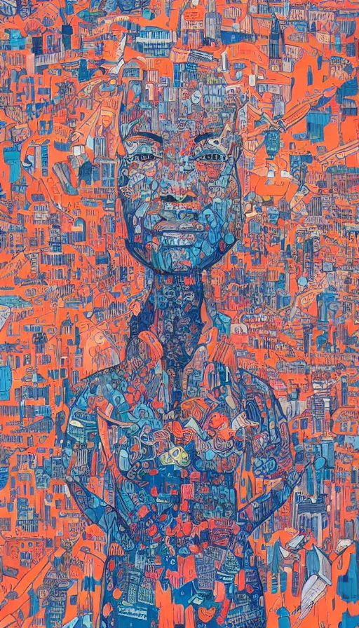 Image similar to stockholm city portrait of a beautiful world, by james jean