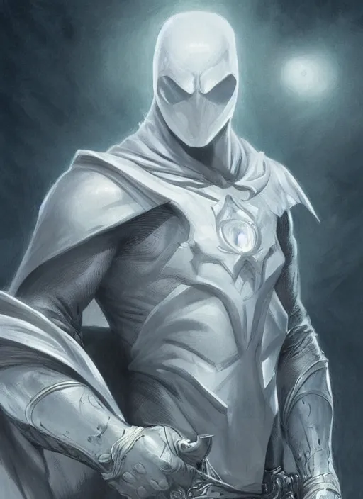 Image similar to digital _ painting _ of _ moon knight _ by _ filipe _ pagliuso _ and _ justin _ gerard _ symmetric _ fantasy _ highly _ detailed _ realistic _ intricate _ port