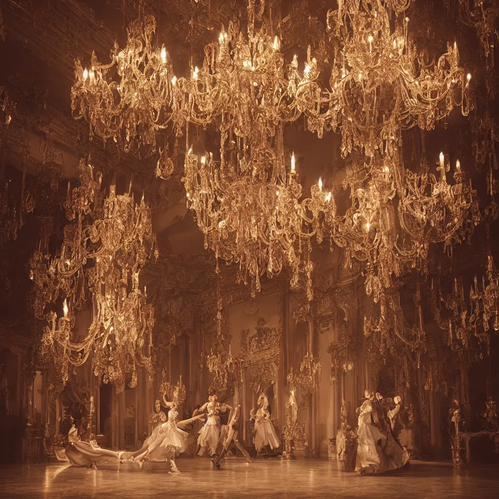 Prompt: palace dance, victorian era, dreamy, romantic, night lighting, gorgeous lighting, dramatic cinematic lighting, intricate, highly detailed, 8 k