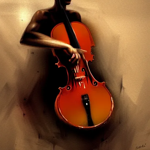 Image similar to body as a cello by greg rutkowski