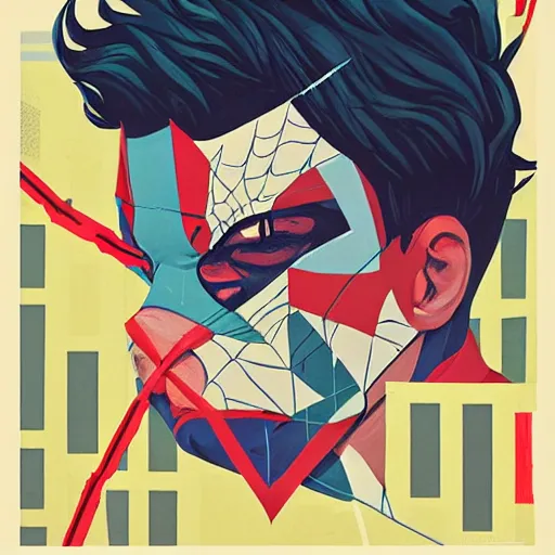 Image similar to Spiderman profile picture by Sachin Teng, asymmetrical, Organic Painting , Matte Painting, geometric shapes, hard edges, graffiti, street art:2 by Sachin Teng:4