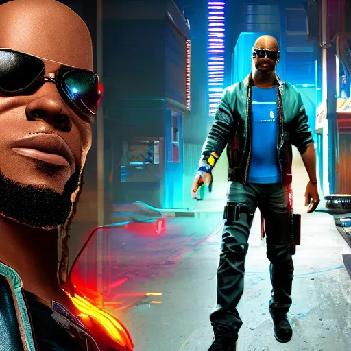 Prompt: Dexter deshawn cyberpunk 2077 character