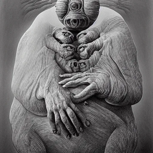 Prompt: a portrait of a tardigrade from the terrifying and incomprehensible beyond, body horror, by gerard brom, zdzisław beksinski and ansel adams