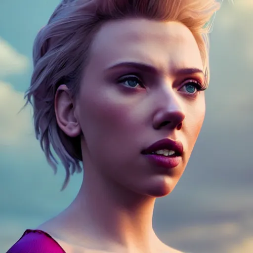 Prompt: Scarlett Johansson as Y'shtola, octane render, trending on artstation, artstationHD, artstationHQ, unreal engine, 8k