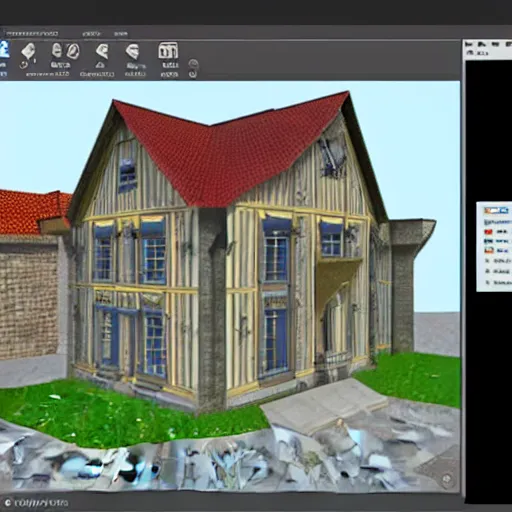 Prompt: old 3 d architecture software, multimedia