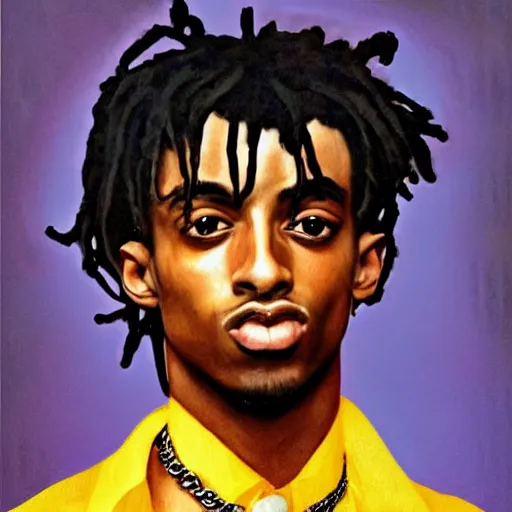 Prompt: Renaissance portrait of Playboi Carti, detailed, realistic