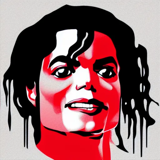 Image similar to michael jackson, digital art, iconic icon, 2 d vector logo, cartoon, t - shirt design