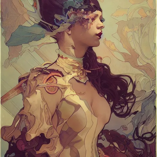 Image similar to art by joseph leyendecker, peter mohrbacher, ruan jia, marc simonetti, ayami kojima, cedric peyravernay, alphonse mucha, victo ngai