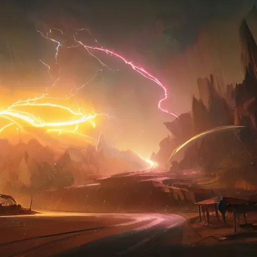 Prompt: thick lightning storm, thick beam lightning storm, thick electricity beam, lightning storm bright art masterpiece artstation. 8 k, sharp high quality artwork in style of jose daniel cabrera pena and greg rutkowski, concept art by tooth wu, blizzard warcraft artwork, hearthstone card game artwork