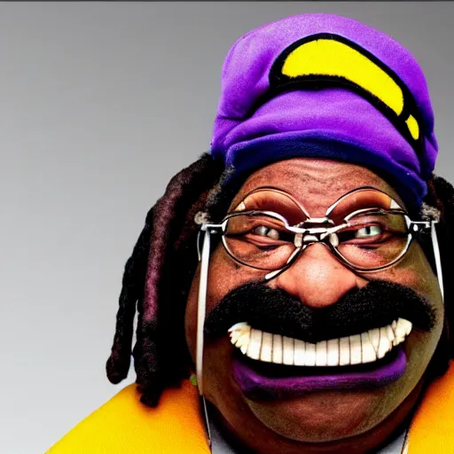 Image similar to whoopi goldberg as wario in real life