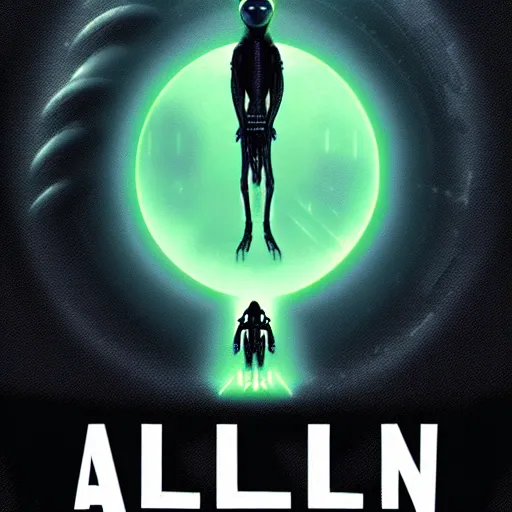 Prompt: alien poster art by kim jung giu