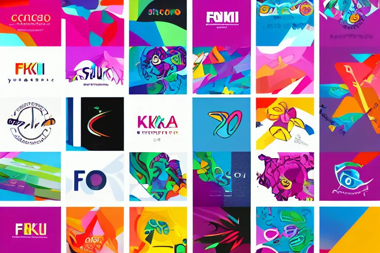 Image similar to colorful logo designs for fhk studio, made in adobe illustrator